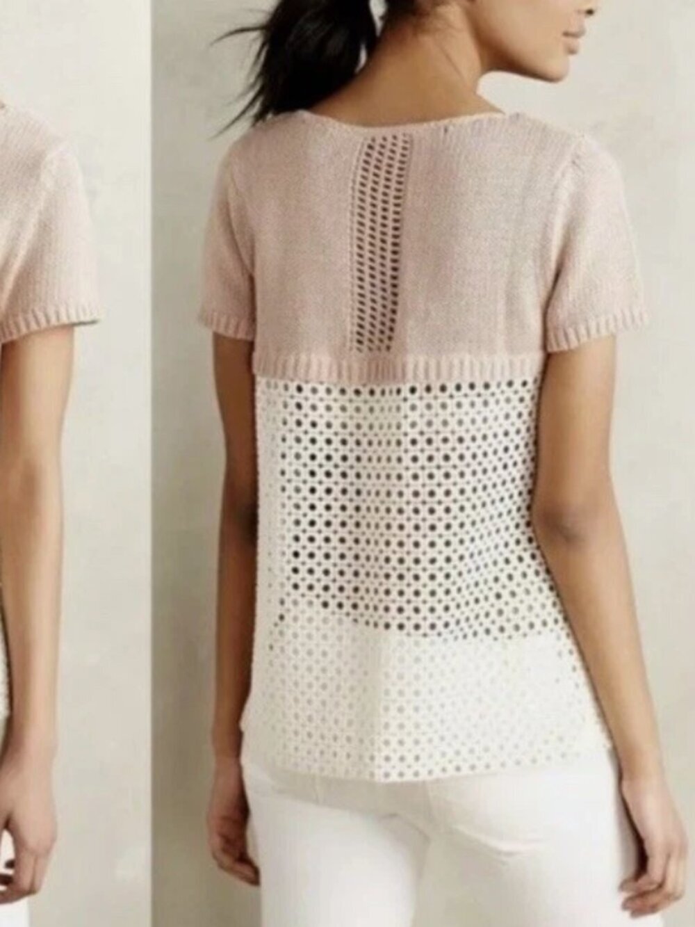𝅺anthropologie Moth Knit Colourblock Sweater Small - Picture 2 of 7